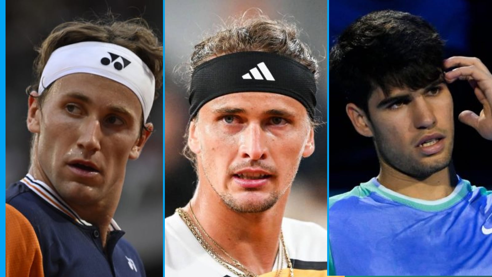 ATP即時排名都靈：卡斯帕路德取代諾瓦克喬科維奇，亞歷山大茲維列夫擴大卡洛斯阿爾卡拉斯的差距